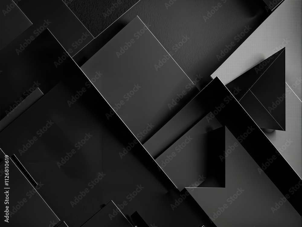 A black and white image of a pattern of squares and triangles. Generative AI A black and white image of a pattern of squares and triangles. Generative AI