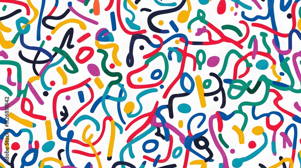 Abstract Colorful Lines and Shapes Pattern Design Abstract Colorful Lines and Shapes Pattern Design