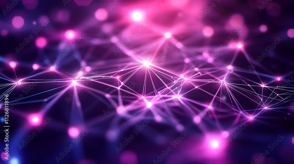 Fototapeta premium Abstract Network Glowing Lines and Nodes