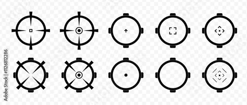 Moving target. Target and aim icon. Aim gun. Firing range. Red Crosshair. Shooting of firearms