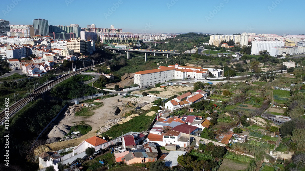 chelas, lisboa, vista aérea, drone, obras chelas, lisboa, vista aérea, drone, obras