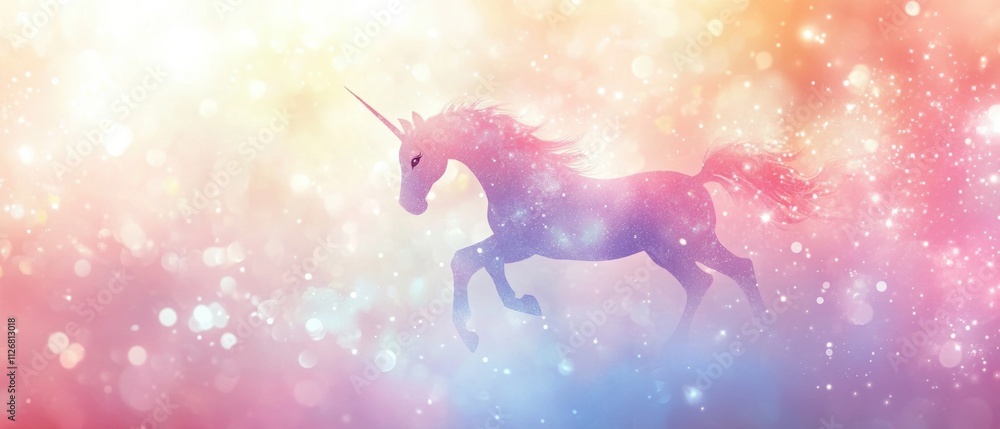Magical Unicorn Galloping Through a Sparkling Pastel Dreamland Magical Unicorn Galloping Through a Sparkling Pastel Dreamland