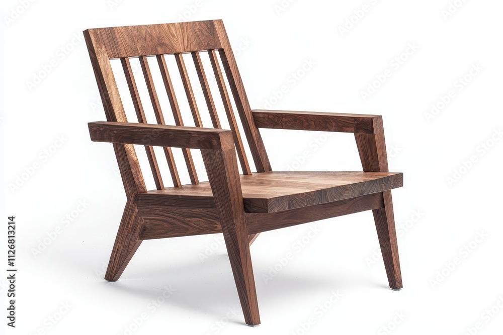 A modern wooden chair featuring a slatted backrest and minimalist design, perfect for any contemporary living space. A modern wooden chair featuring a slatted backrest and minimalist design, perfect for any contemporary living space.