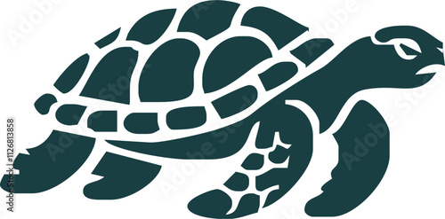 Sea Turtle, Minimalist and Simple Silhouette - Vector