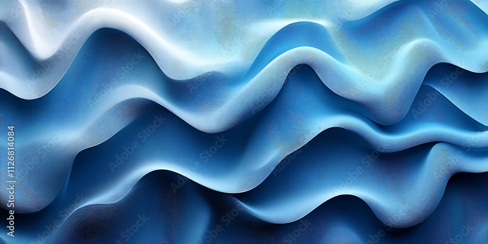 Fototapeta premium Abstract blue wavy background. (1)