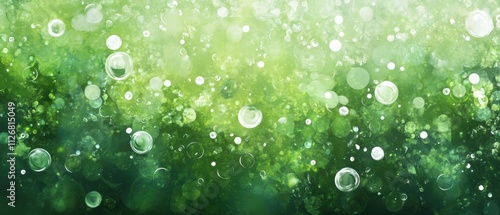 Wallpaper Mural Abstract Green Bokeh Background with Sparkling Bubbles and Light Effects Torontodigital.ca