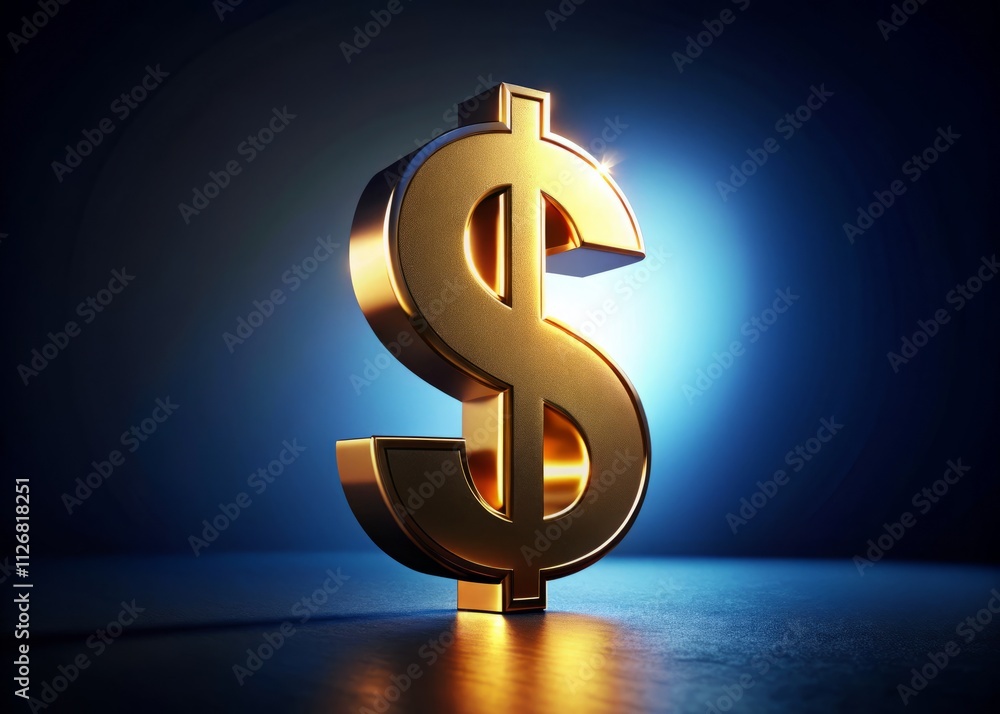 3D Golden Dollar Sign, Luxury Finance Symbol, Wealth, Money, Riches, Currency, Financial Success, Digital Asset 3D Golden Dollar Sign, Luxury Finance Symbol, Wealth, Money, Riches, Currency, Financial Success, Digital Asset