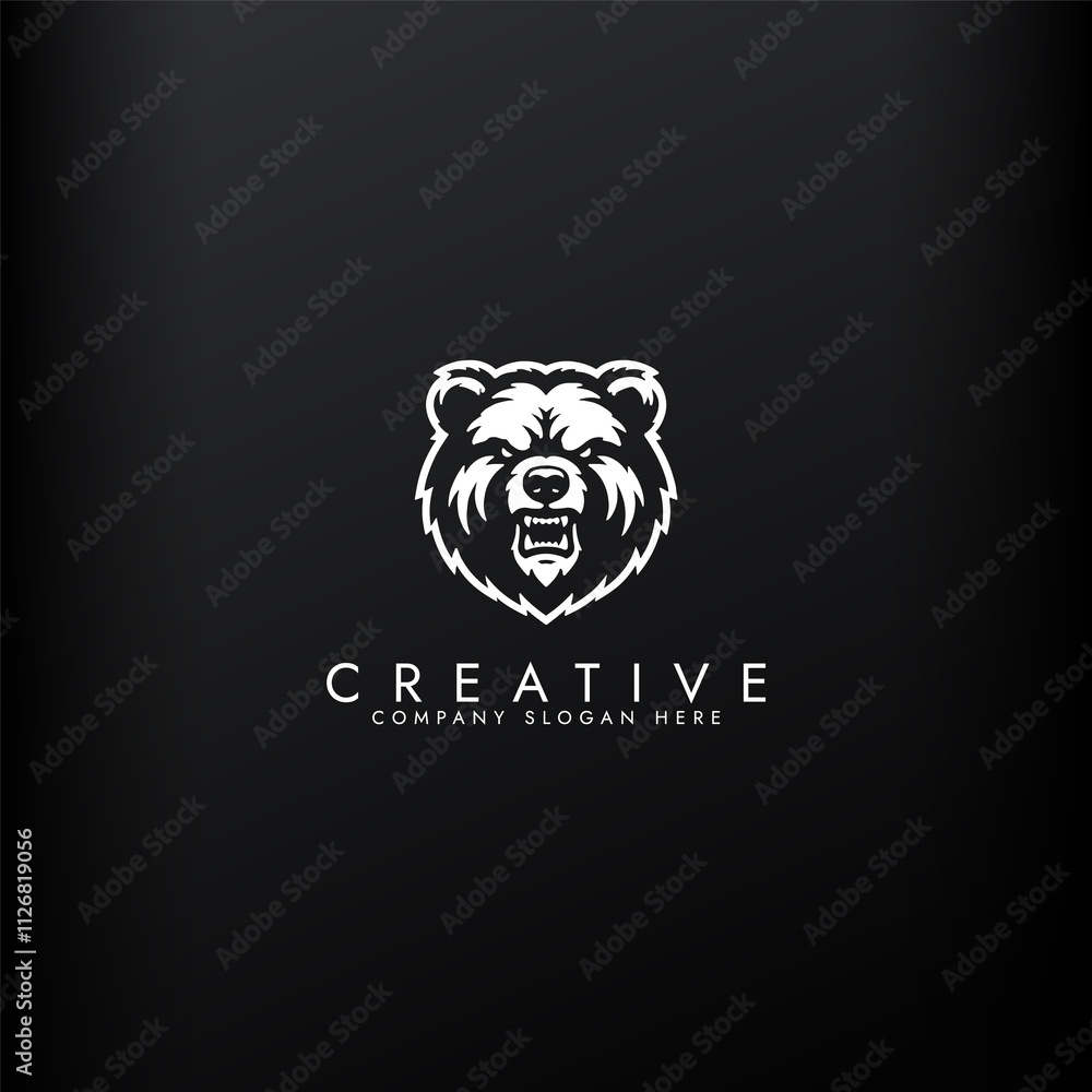 Furious bear head vector logo design Furious bear head vector logo design