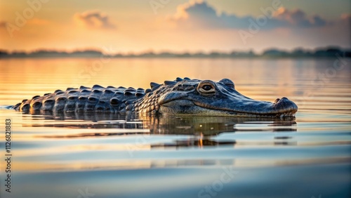 American Alligator Lake Pontchartrain Metairie Louisiana Minimalist Wildlife Photography photo