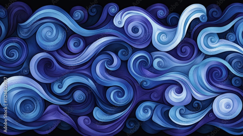 Abstract Swirling Blue Wave Pattern Design Abstract Swirling Blue Wave Pattern Design