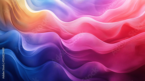 Wallpaper Mural Abstract gradient waves, flowing across the canvas in vibrant hues, creating a smooth, hypnotic pattern.  Torontodigital.ca