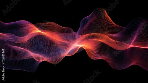 Wallpaper Mural Abstract Red Orange Flowing Particle Wave Design Torontodigital.ca