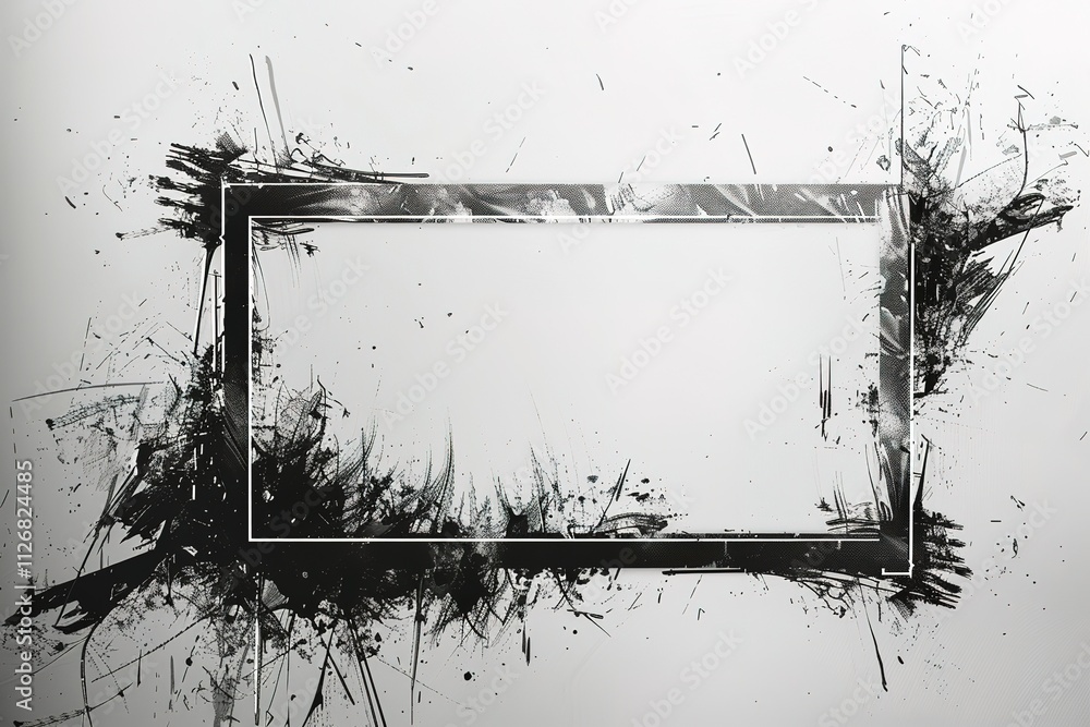 Fototapeta premium Brush stroke and texture. Smear brush on a white background. 