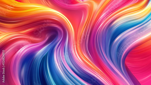 Wallpaper Mural Abstract illustration of swirling colorful lines, creating a dynamic, fluid motion with vibrant gradients.  Torontodigital.ca
