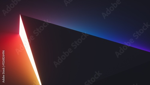 Fototapeta Naklejka Na Ścianę i Meble -  3d render. Abstract minimalist background with glowing geometric zigzag shapes and gradient neon light. Trendy wallpaper with ambient vibes