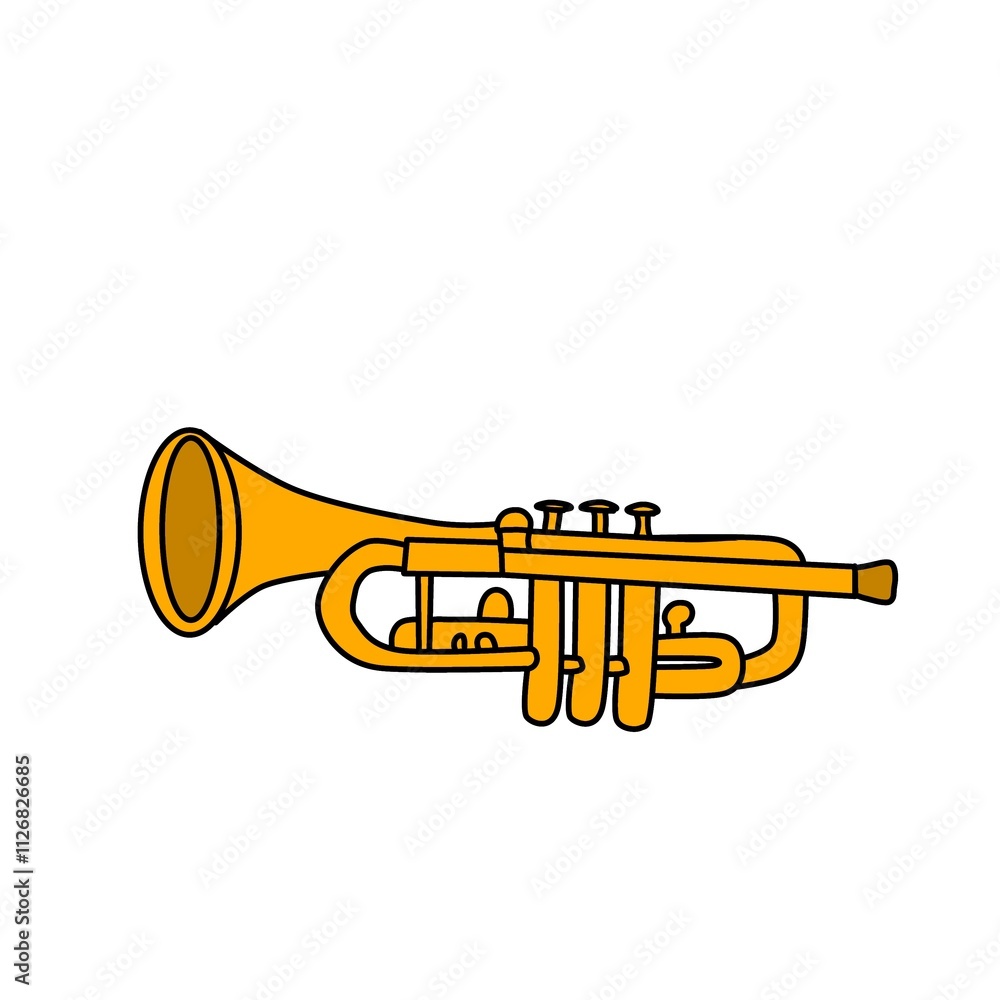illustration of a trumpet in simple colors illustration of a trumpet in simple colors