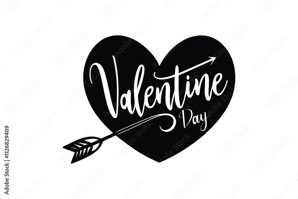 Valentine’s Day Heart Typography Vector Design Valentine’s Day Heart Typography Vector Design