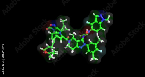 Orforglipron, next generation weight loss drug, 3D molecule 4k