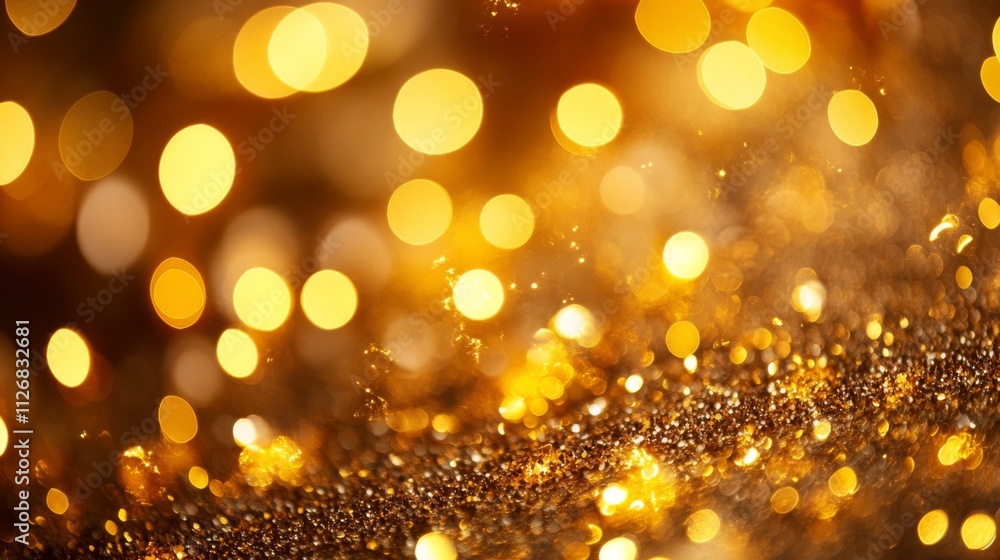 Golden Glitter Lights Bokeh Festive Background Golden Glitter Lights Bokeh Festive Background