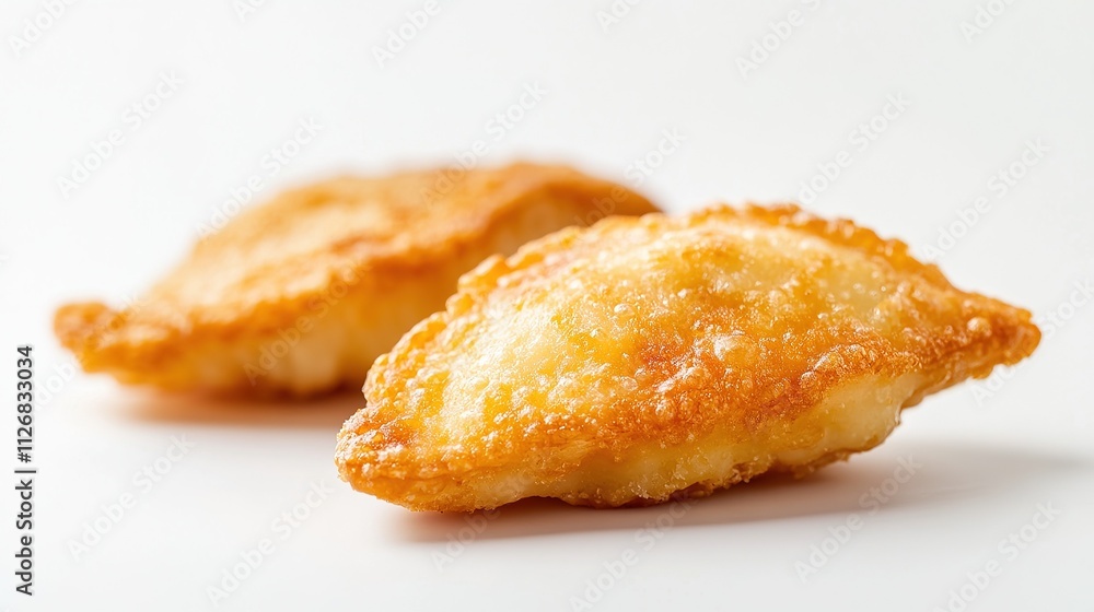 Close-up of pierogi showing golden edges and creamy filling. Close-up of pierogi showing golden edges and creamy filling.