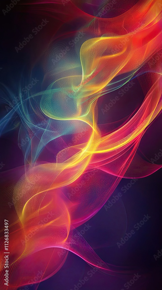 Obraz premium Abstract Colorful Light Waves Flowing Dynamically