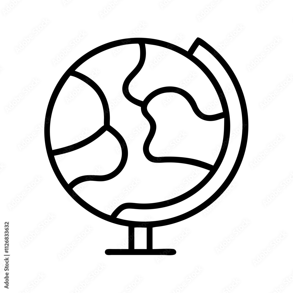 globe icon, music vector icon, entertainment vector icon - black outline icon of globe symbolizing social media, communication, and technology in simple design. globe icon, music vector icon, entertainment vector icon - black outline icon of globe symbolizing social media, communication, and technology in simple design.