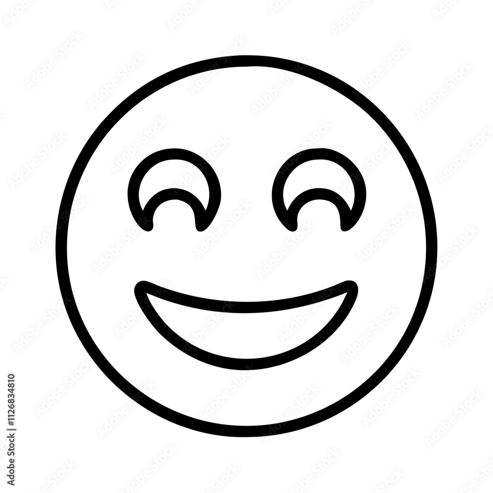 smile emoji icon, music vector icon, entertainment vector icon - black outline icon of smile emoji symbolizing social media, communication, and technology in simple design. smile emoji icon, music vector icon, entertainment vector icon - black outline icon of smile emoji symbolizing social media, communication, and technology in simple design.