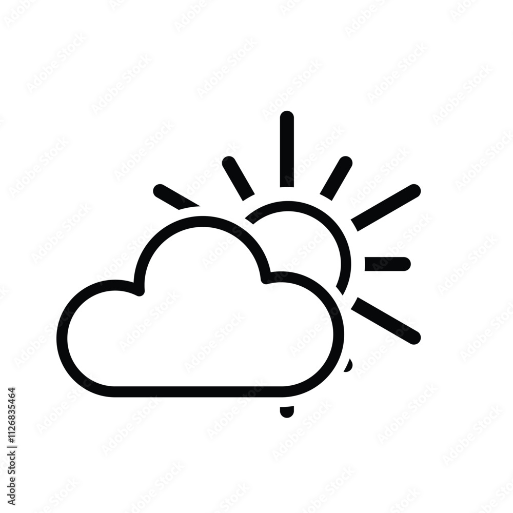 cloud icon. sunny, cloudy weather and meteorology. vector cloud symbol for web, mobile. Line design style. vector design template cloud icon. sunny, cloudy weather and meteorology. vector cloud symbol for web, mobile. Line design style. vector design template