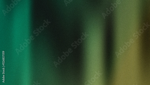 green and gold abstract shape,Dark grainy background, wide banner noise texture poster header cover design,