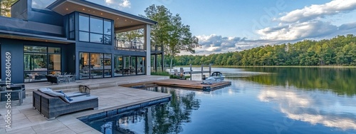 The property includes a fishing dock and boat halter.