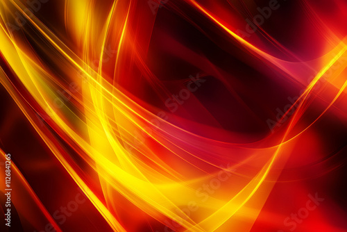 A vibrant background of radiant light beams in red and yellow, forming a dramatic, high-energy design.