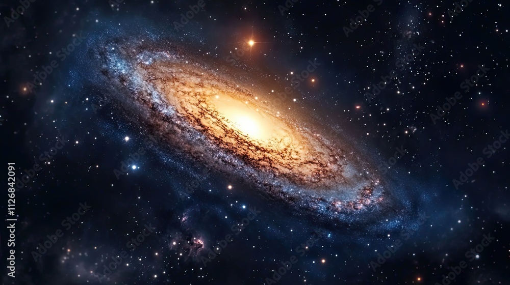 Fototapeta premium Spiral Galaxy in a Vast Starry Night Sky