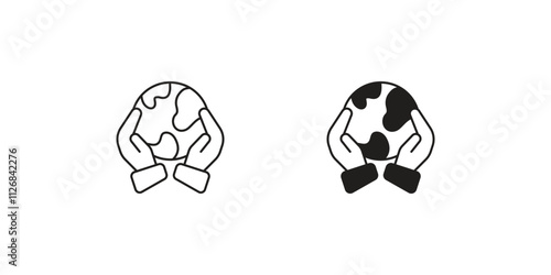 save earth set icon with white background vector stock illustration