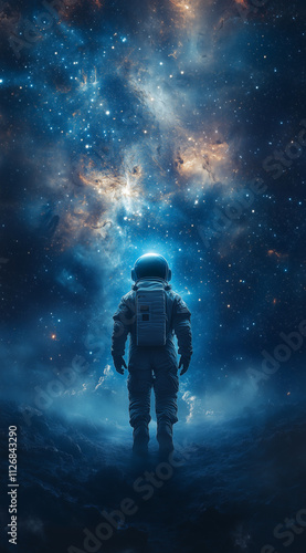 an astronaut floating in space alone