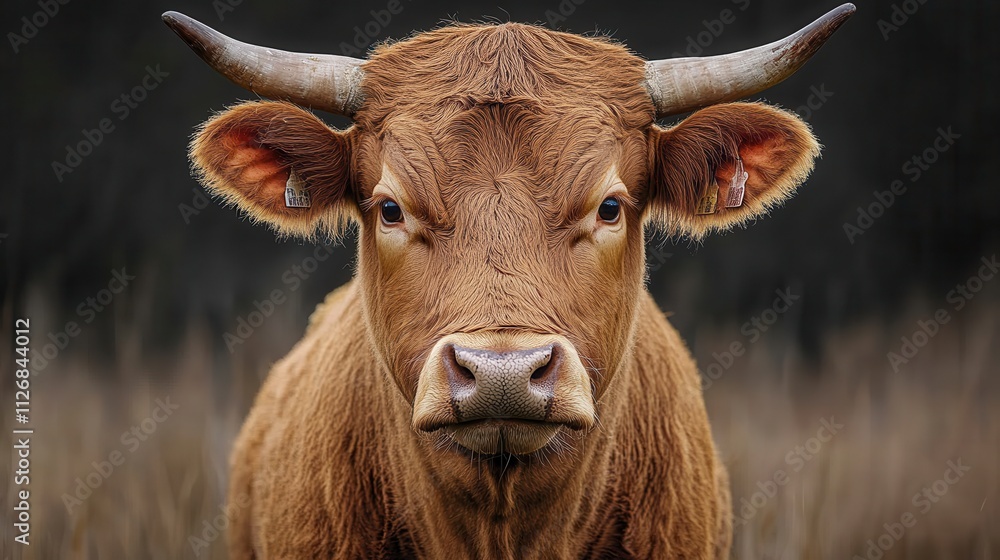 a brown bull with horns a brown bull with horns
