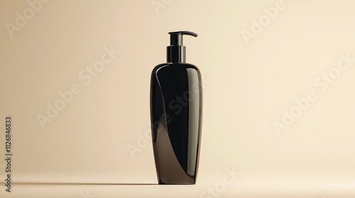 Sulfate-free shampoo bottle minimalist design product photography studio setting close-up view eco-friendly concept photo