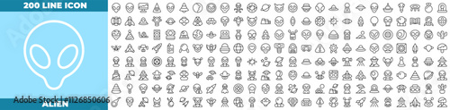 Alien Line Editable Icons set.