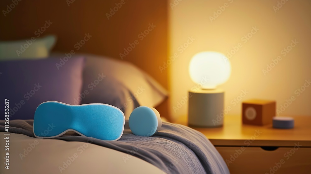 Sleep aid products neatly arranged on a bedside table, promoting relaxation and restful sleep for a peaceful night's slumber. Sleep aid products neatly arranged on a bedside table, promoting relaxation and restful sleep for a peaceful night's slumber.