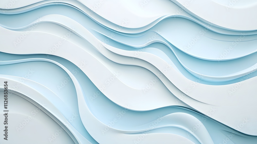 Fototapeta premium Abstract Blue and White Wave Pattern Design