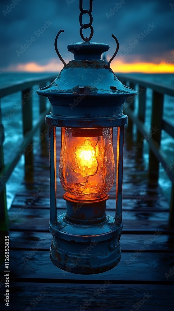 Mystical Coastal Lantern at Twilight A Serene Beacon of Truth Mystical Coastal Lantern at Twilight A Serene Beacon of Truth