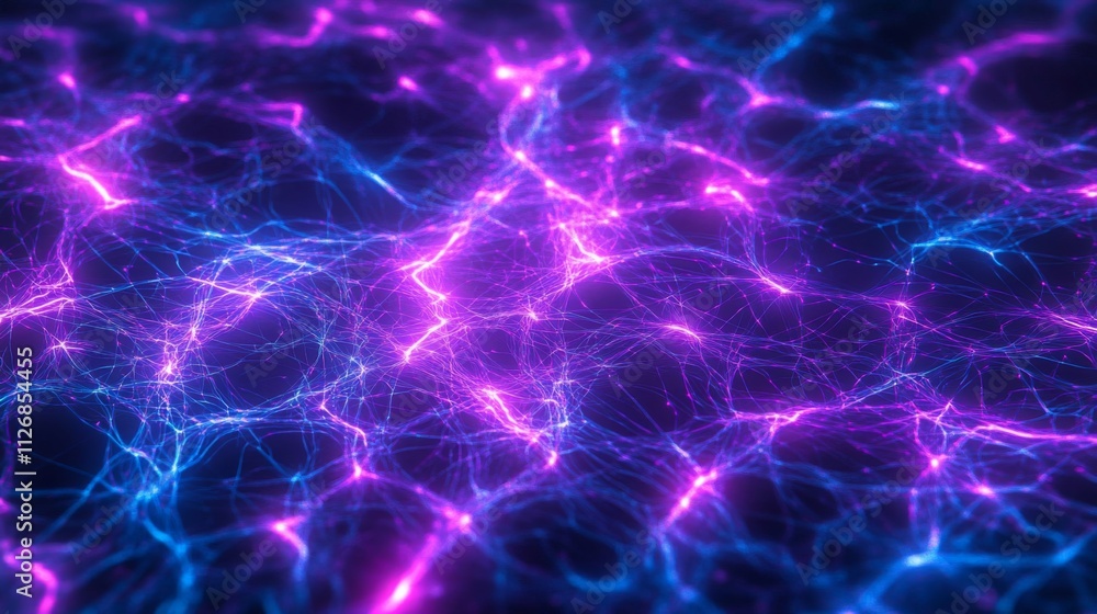 Abstract Network Of Glowing Purple And Blue Lines Abstract Network Of Glowing Purple And Blue Lines
