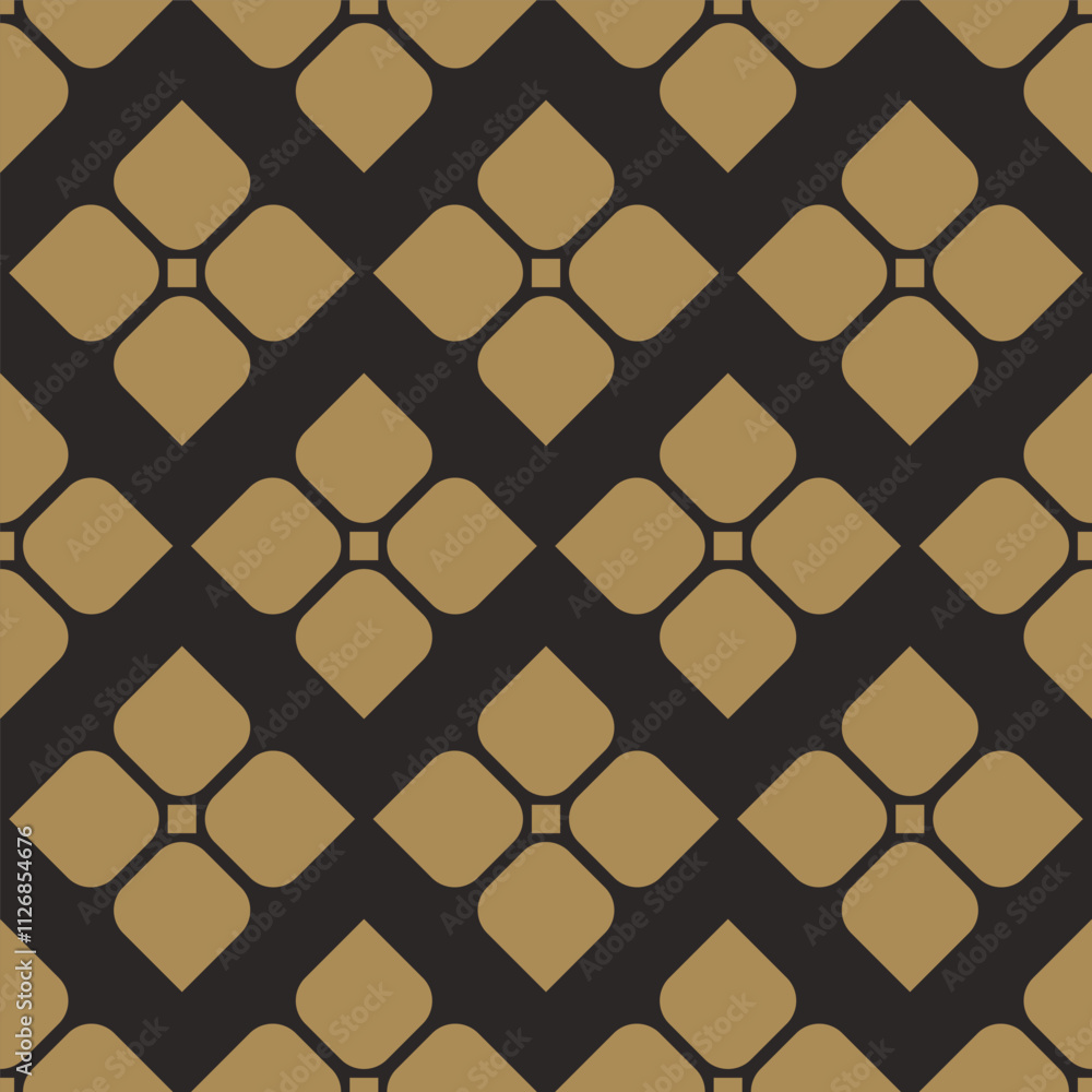 Fototapeta premium Seamless vector patterns, abstract floral background, black background, Modern stylish design, geometric shape