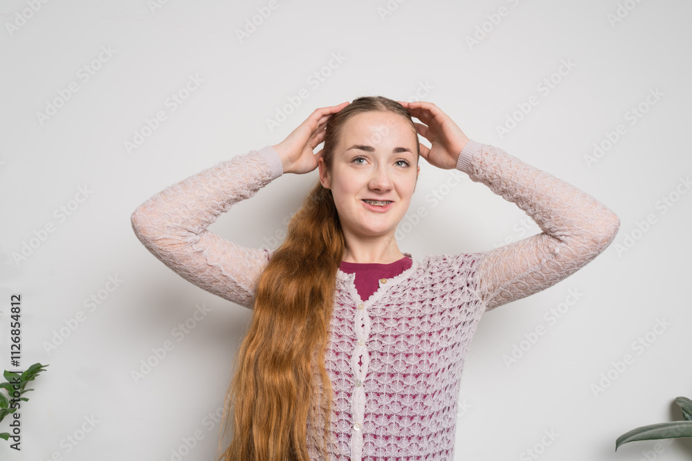 Closeup Ceramic and Metal Brackets on the Teeth