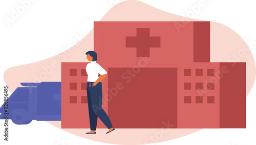 Going home from hospital : Vector illustration, which can easily modify or edit