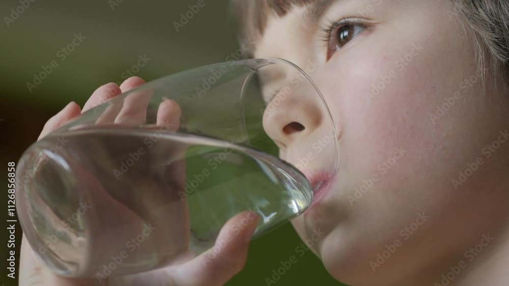 Boy is Drink Clean Water From Glass. Child Boy Drinking Glass Fresh Transparent Pure Filtered Mineral Water at Home. Close-up Kid Drinking Cup Water Healthy Body Care. Healthy Lifestyle Children. Boy is Drink Clean Water From Glass. Child Boy Drinking Glass Fresh Transparent Pure Filtered Mineral Water at Home. Close-up Kid Drinking Cup Water Healthy Body Care. Healthy Lifestyle Children.