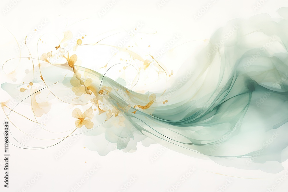 Obraz premium Natural luxury of abstract liquid art in spirit ink technique. Delicate and dreamy wallpaper. A mixture of colors that creates transparent waves. For posters, other printed matter 