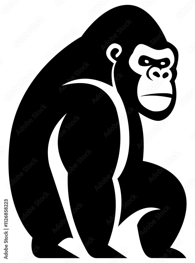 monkey gorilla chimpanzee logo creative and original for your business or company logotype vector illustration isolated on white background monkey gorilla chimpanzee logo creative and original for your business or company logotype vector illustration isolated on white background