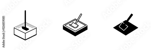 Sandbox icon. Black marker with both standard and inverted color versions.
