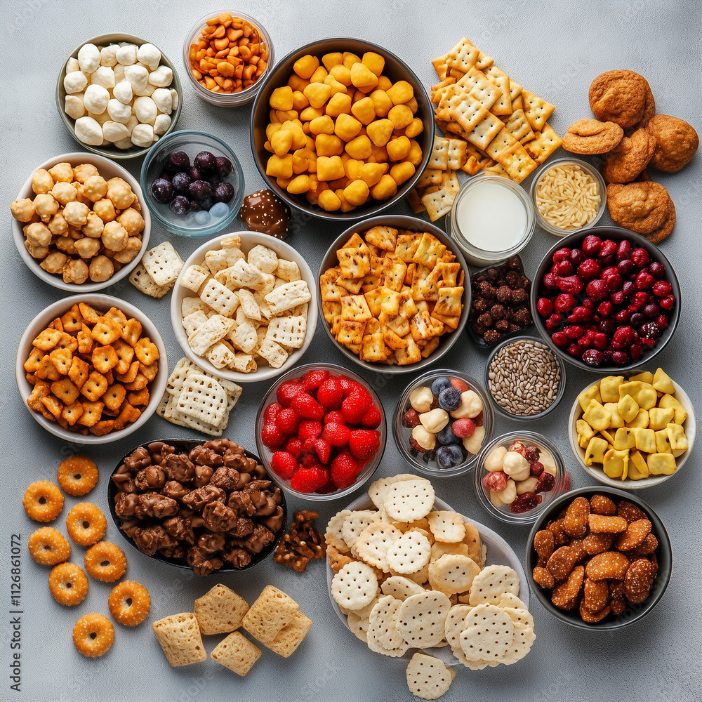 snacks are placed on the table. snacks are placed on the table.