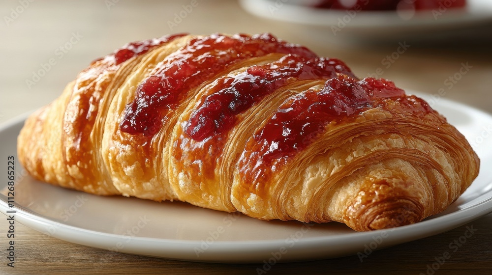 a croissant with jam